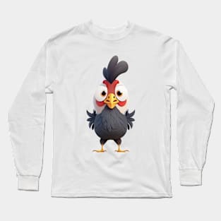 Rooster Cute Adorable Humorous Illustration Long Sleeve T-Shirt